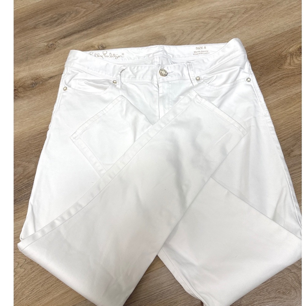 Lilly Pulitzer (white) Worth Skinny Pants Women Size 8 Slim Fit - Picture 2 of 8